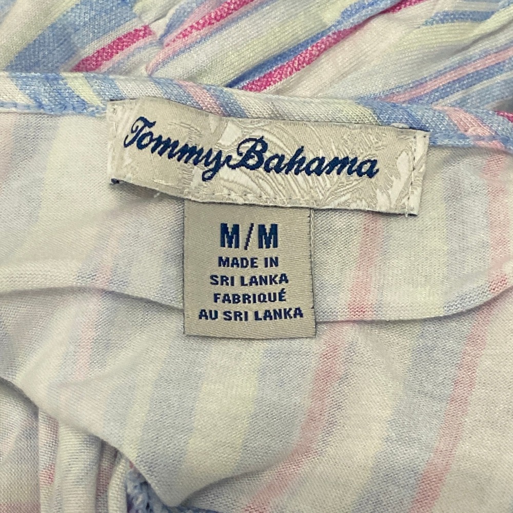 Tommy Bahama Womens Blue Pink Striped Tiered Mini Dress Cover Up TW32611 Medium - Picture 3 of 8